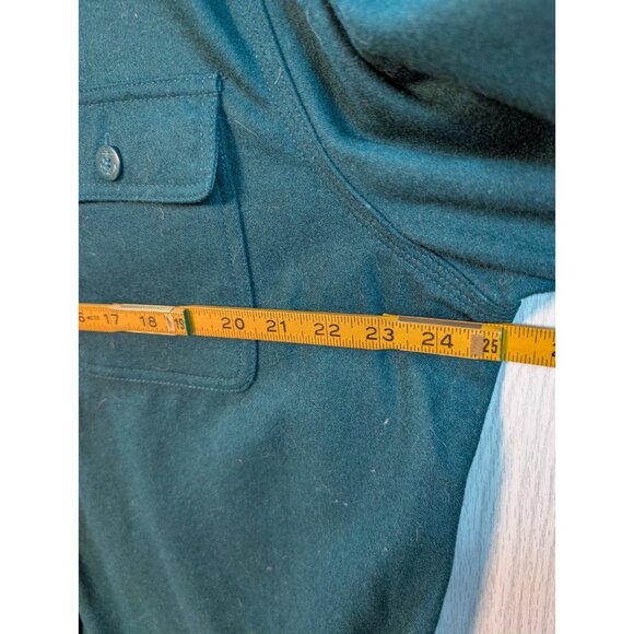 Men's Farah Vintage Cusual Fit Green Wool Blend Anchor Buttons Flannel Shirt XXL - Picture 6 of 7